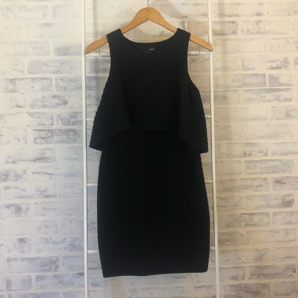 Black Aqua Popover Dress